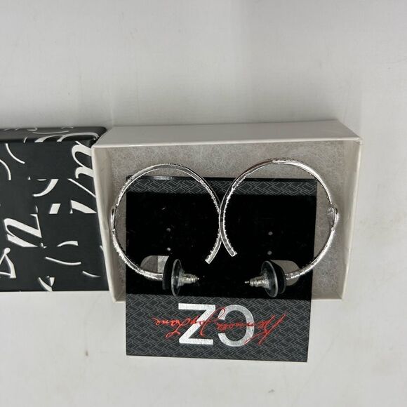 Women’s Kenneth J Lane pave hoop earrings NWT - Picture 2 of 5